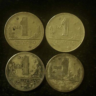04 Moedas do Brasil - 1 Cruzeiro - 1946 - Aluminio Bronze - Mbc - ref.3112