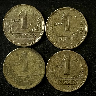 04 Moedas do Brasil - 1 Cruzeiro - 1947 - Aluminio Bronze - Mbc - ref.3132