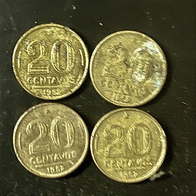 04 Moedas do Brasil - 20 Centavos - 1952 - Rui Barbosa - Aluminio Bronze - Mbc - ref.3141