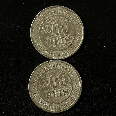 02 Moedas do Brasil - 200 Réis - 1898 - Cupro Niquel - Mbc - ref.3142