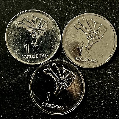 03 Moedas do Brasil - 1 Cruzeiro - Sesquicentenário da Declaração de Independencia - 1972 - FC - Aço Inoxidavel - ref.3165