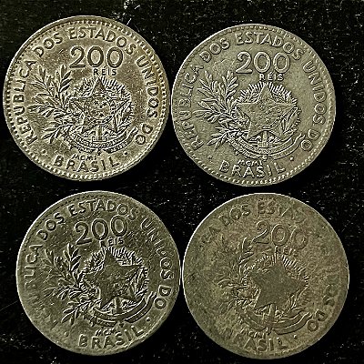 04 Moedas do Brasil - 200 Réis - 1901 - Mcmi - Cupro Niquel - Mbc - ref.3179