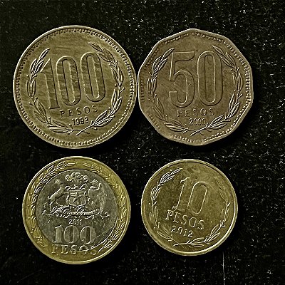 04 Moedas Estrangeiras - Chile 2008-Chile 2008-Chile 1991-Chile 2000 - Mbc - ref.3186