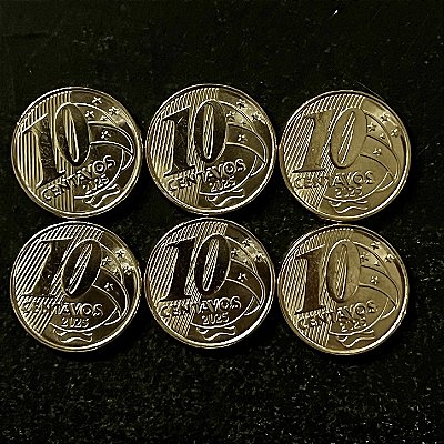 06 Moedas do Brasil - 10 Centavos - 2025 - FC - Aço com Latão - ref.3190
