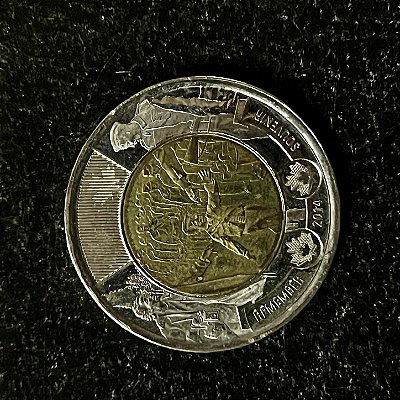 Moedas Estrangeiras - Canada - 2 Dolares - 75o.aniversario 2a.Guerra Mundial - 2014 - Sob - ref.3196