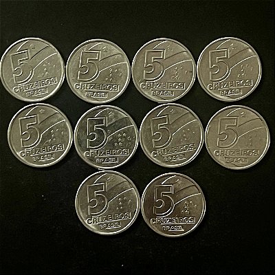 10 Moedas do Brasil - 1 Cruzeiro - 1990 - Aço Inoxidavel - Mbc - ref.3198