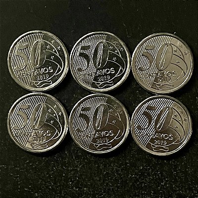 06 Moedas do Brasil - 50 Centavos - 2019 - FC - AÇo Inoxidável - ref.3206