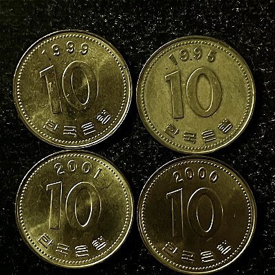 04 Moedas Estrangeiras - Coreia do Sul - 2001-1999-1995-2000 - Mbc - ref.3206