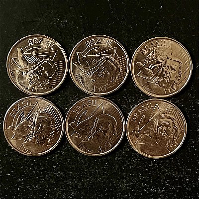 06 Moedas do Brasil - 5 Centavos - 2019 - FC - Aço com Cobre - ref.3218