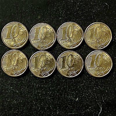 08 Moedas do Brasil - 10 Centavos - 2009 - FC - Aço com Latão - ref.3225