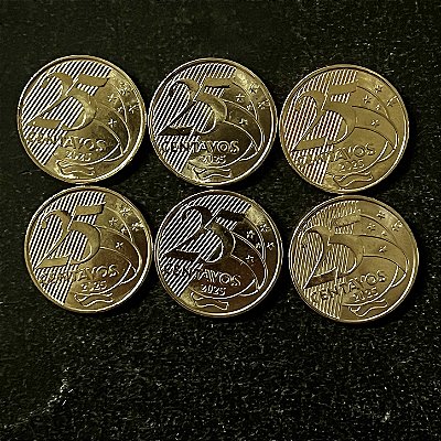 06 Moedas do Brasil - 25 Centavos - 2025 - FC - Aço com Latão - ref.3242