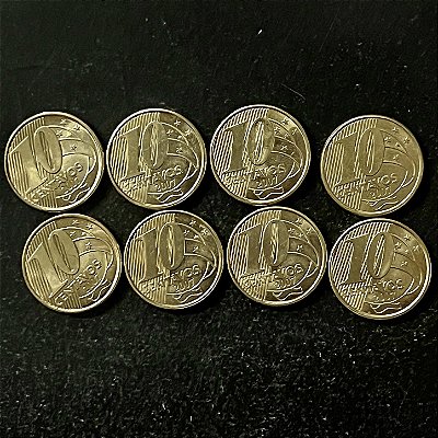 08 Moedas do Brasil - 10 Centavos - 2007 - FC - Aço com Latão - ref.3245