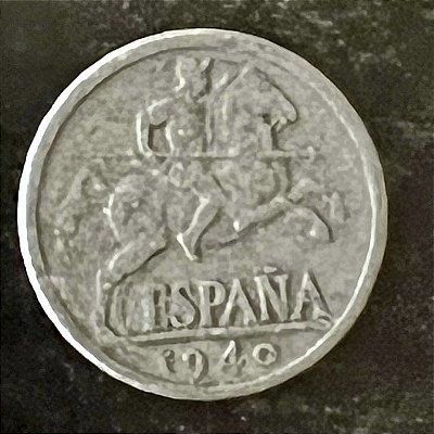 Moeda Estrangeira - Espanha - 10 Centimos - 1940-V - Aluminio - Mbc - ref.3248