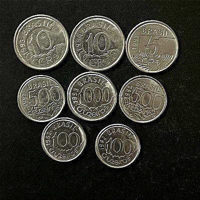 08 Moedas do Brasil - Aço Inoxidavel - Mbc - ref.3290