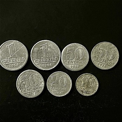 07 Moedas do Brasil - Aluminio - Mbc - ref.3298