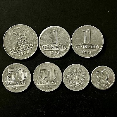 07 Moedas do Brasil - Aluminio - Mbc - ref.3299
