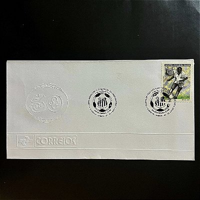 Envelope Comemorativo com Carimbo e Selo - Campeões da Libertadores - Santos - 2001 - EPD132 - ref.3291
