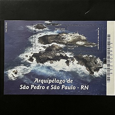 Bloco de Selos do Brasil - Arquipelago de Sçao Pedro e São Paulo - RN - 2014 - Mint - ref.3352