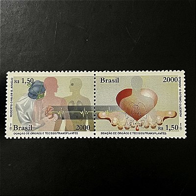Série de Selos do Brasil - Doação de Orgãos e Tecidos - Transplantes - 2000 - Mint - ref.3361