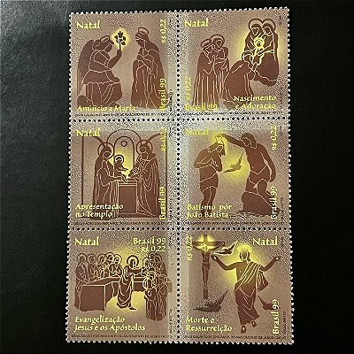 Série de Selos do Brasil - Natal 99 - 2000 Anos do Nascimento de Jesus Cristo - 1999 - Mint - ref.3364
