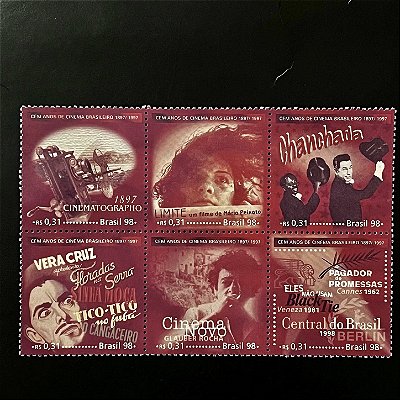 Série de Selos do Brasil - Cem Anos de Cinema Brasileiro - 1998 - Mint - ref.3365