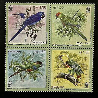 Série de Selos do Brasil - Aves Brasileiras - 2001 - Mint - ref.3368