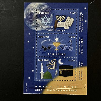 Bloco de Selos do Brasil - Novo Milenio - 2001 - Mint - ref.3372