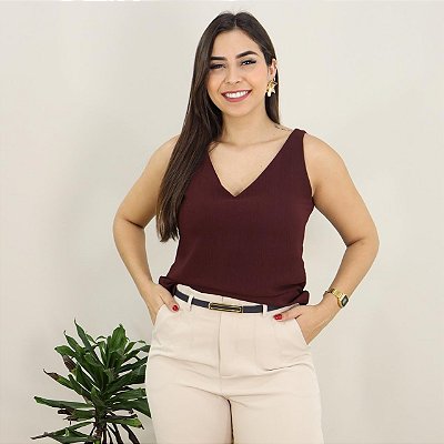 Blusa Regata Alça Larga Tecido Duna Moda Feminina Verão Lisa Social