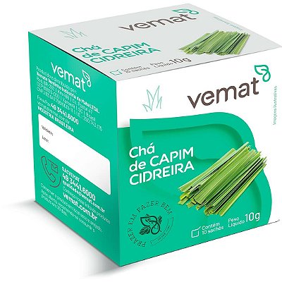 CHÁ CAPIM CIDREIRA ORGÂNICO 10 SACHÊS VEMAT