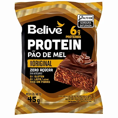 PÃO DE MEL PROTEIN SEM AÇÚCAR SEM GLÚTEN 45G BELIVE
