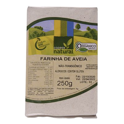 Farinha de Aveia Orgânico 250gr- Contém glúten