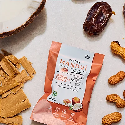 Paçoca Manduí Coco com Chocolate e Caramelo
