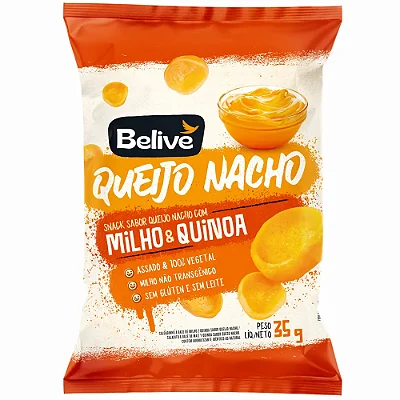 Salgadinho de Milho sabor Queijo Nacho Sem Glúten Sem Leite Belive 35g