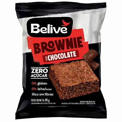 Brownie de Chocolate Sem Açúcar Sem Glúten Sem Leite Belive