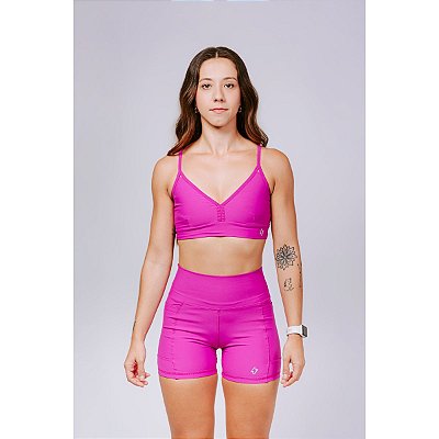 Conjunto Fitness Top e Shorts Curto Fúcsia