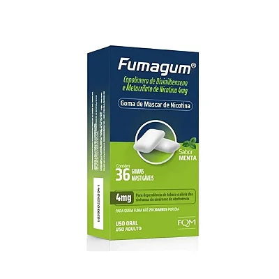 Fumagum 4mg c/36 Unidades - Sabor Menta - Gomas Mastigáveis de Nicotina Para Parar de Fumar