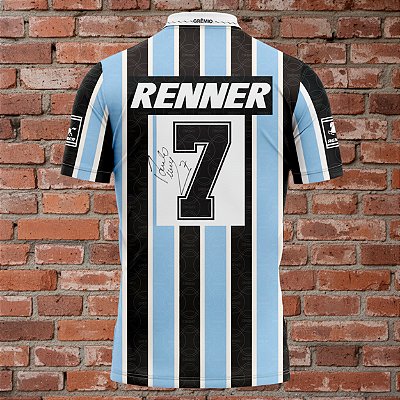 Camiseta Autografa Paulo Nunes Grêmio 1995 Retrô Clássica