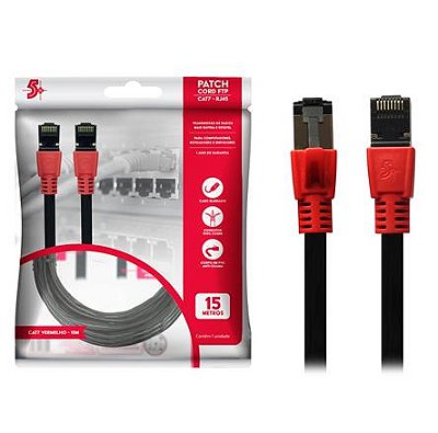 Cabo Patch Cord Cat7 FTP 600 Mhz/10 Gbps Vermelho