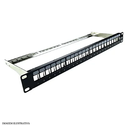 Patch Panel CAT6A 24 Portas Blindado