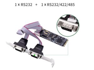 Placa M2 com 01 Serial RS232 + 01 RS232/422/485
