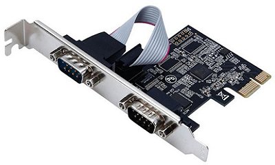 Placa PCIe 2 seriais RS232 – Full 120mm + Slim 80mm