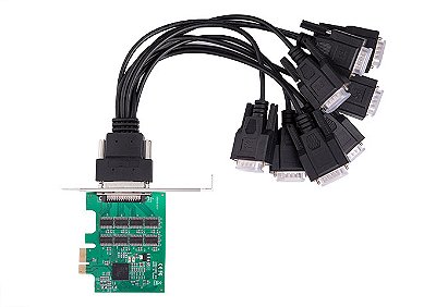 Placa PCIe 8 seriais RS232 – Full 120mm + Slim 80mm – Chipset Exar