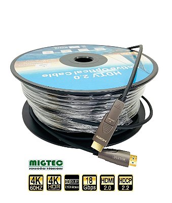 Cabo HDMI 2.0 Fibra Óptica 4Kx2K 60Hz Ultra HDR