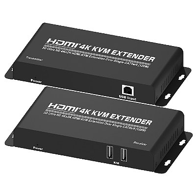 Extensor HDMI v 1.4 4K@30Hz 120m KVM sobre 1 cabo Cat5e/6 com IR