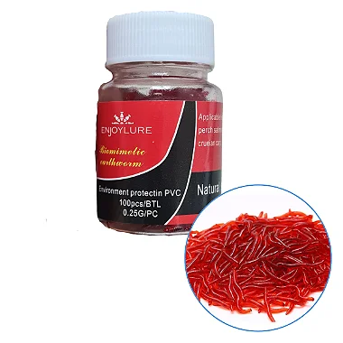 Kit de 100 Minhocas Artificiais para Pesca - 3,5cm