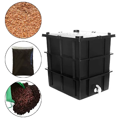 Composteira Doméstica 45 Litros Preta 3 Módulos Compostagem