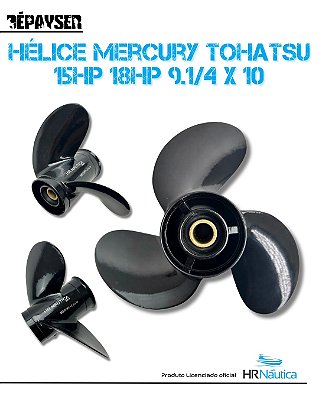 Hélice HR para Motor de Popa Mercury e Tohatsu - 15hp e 18hp - 9.1/4 X 10