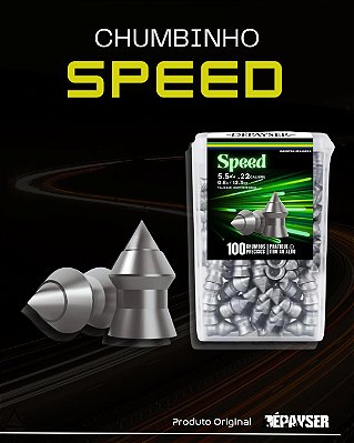 Chumbinho Dépayser Chumbo Munição Pontiagudo Speed 5.5mm 100 Unidades
