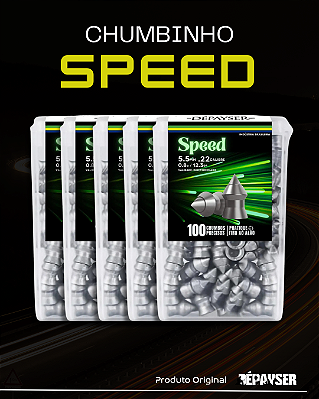Kit C/5 Chumbinho Dépayser 5,5mm Speed Pontiagudo Perfurante Flash
