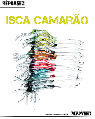 Kit 5 Iscas Camarão Artificial Pescaria Fácil Encastroado Sortidas